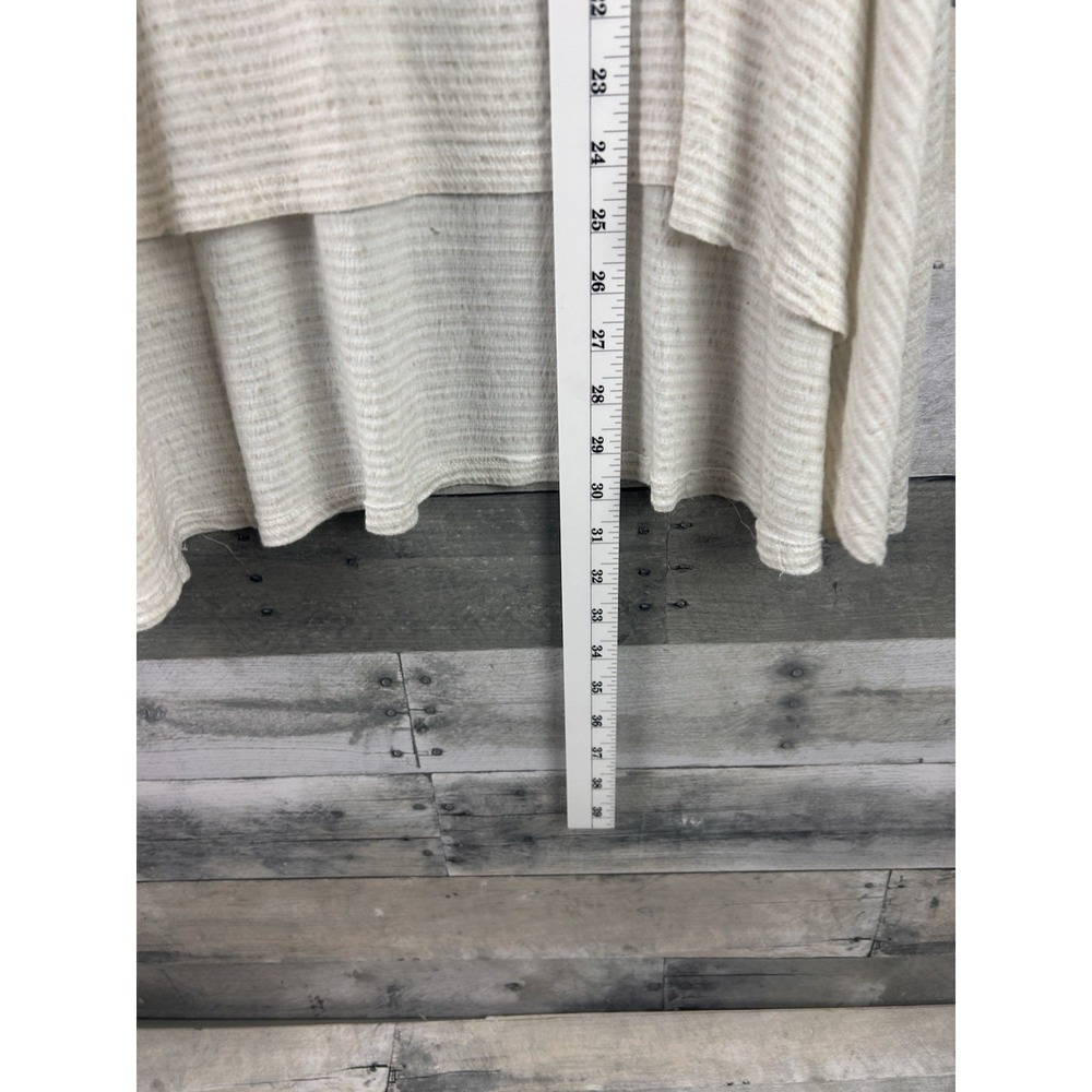 Anthroplogie XL Cream Striped High Low Long Sleeve Blouse - Picture 5 of 6